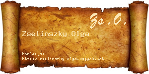 Zselinszky Olga névjegykártya