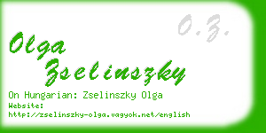 olga zselinszky business card